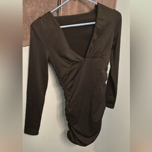 Elegant Black Ruched Women's Top